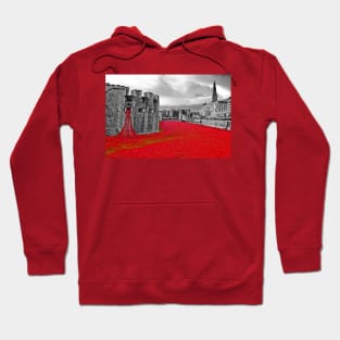 Red Poppies At The Tower Of London Hoodie